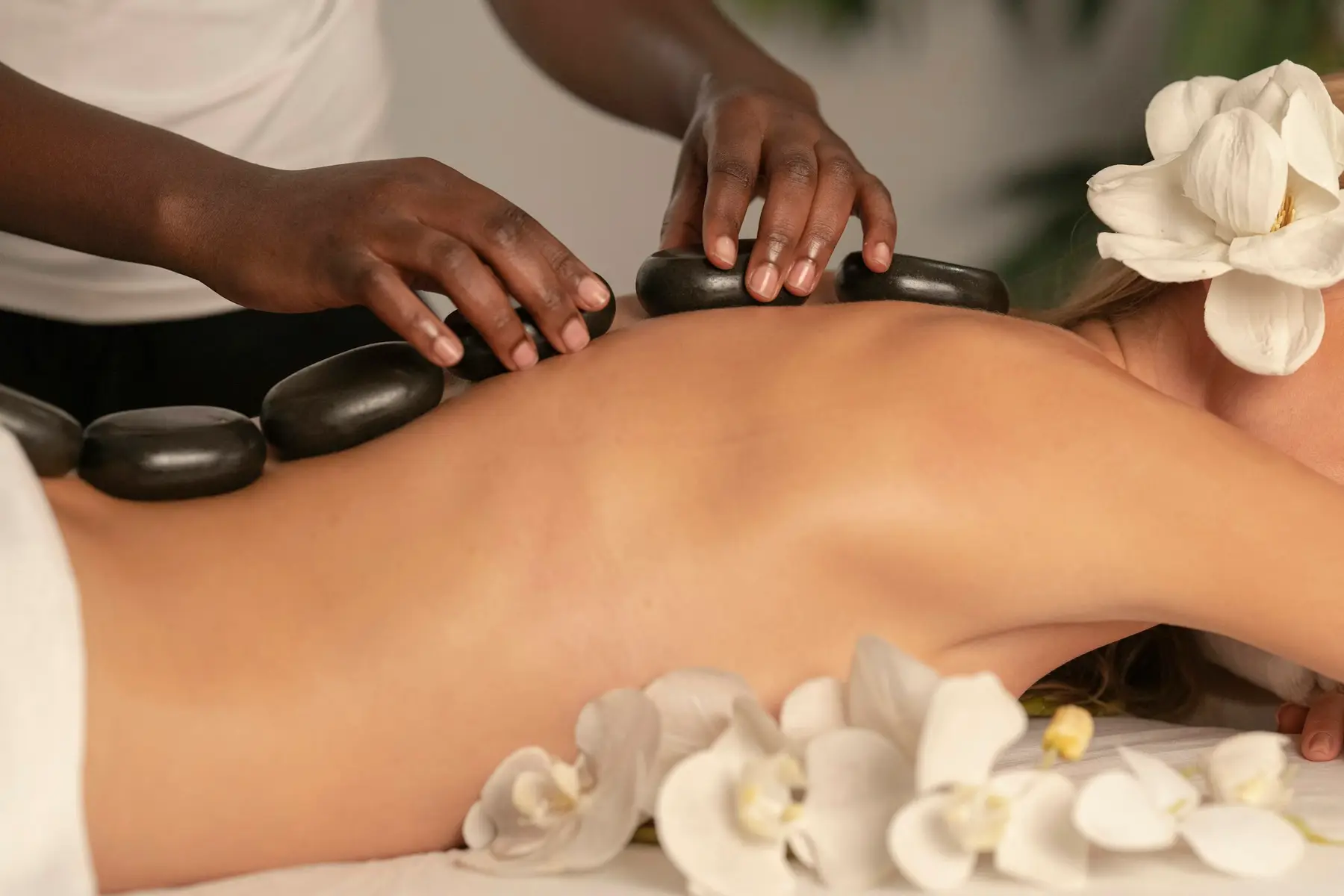A hot stone massage